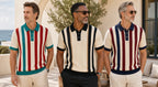 🔥CLEARANCE SALE🔥 Retro Stripe Knit Polo Shirt