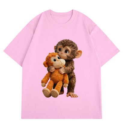 💥Summer Hot Sale 50% OFF💥Unisex Monkey Hugging Toy Graphic T-Shirt
