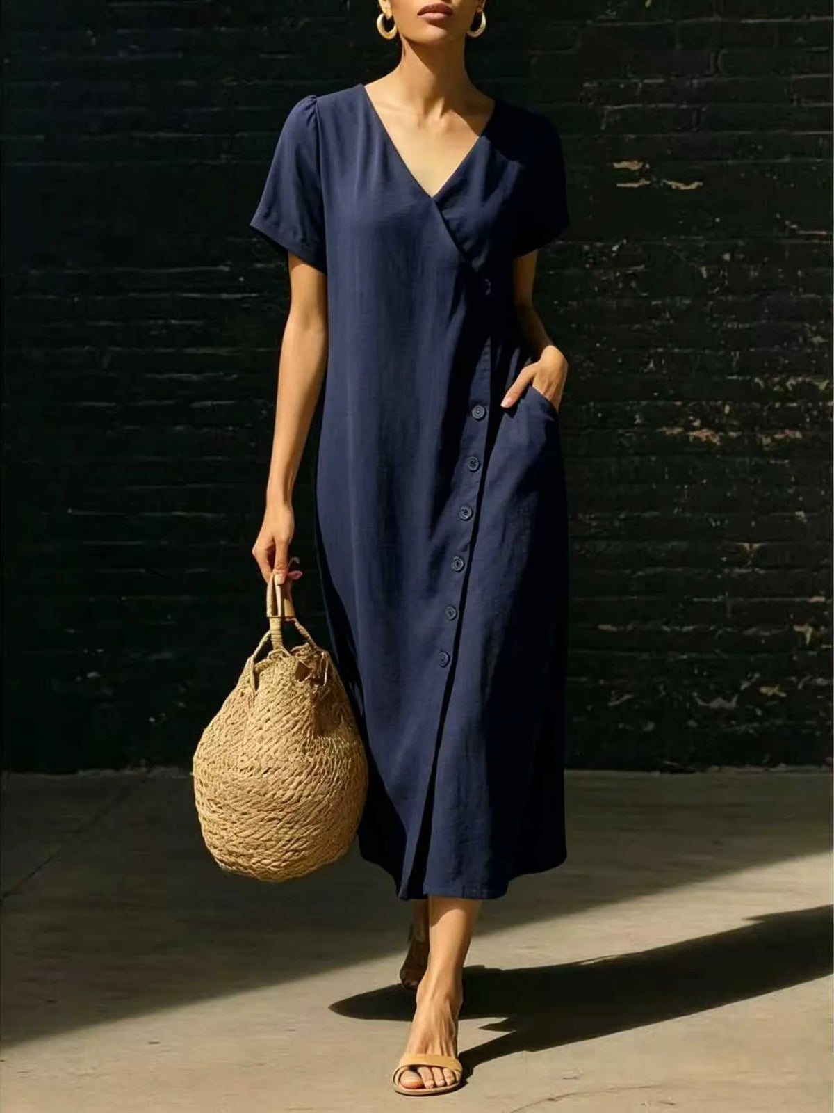 Seasonal Clearance Sale🔥8-PackOnly $34.9 Casual and stylish V-neck dress for beach vacation