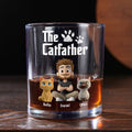 Cool Cat Father - Personalized Whiskey Glass