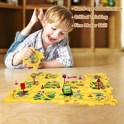 🚗Summer Hot Sales - 49% OFF🔥Children's Educational Puzzle Track Car Play Set🧩