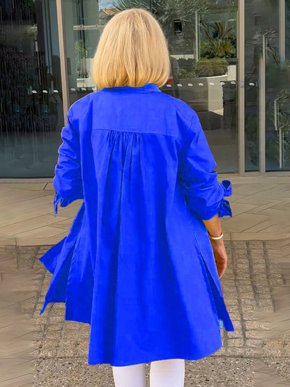 💥Free shipping💥Solid Color Long Cotton Shirt Jackets FOR Women