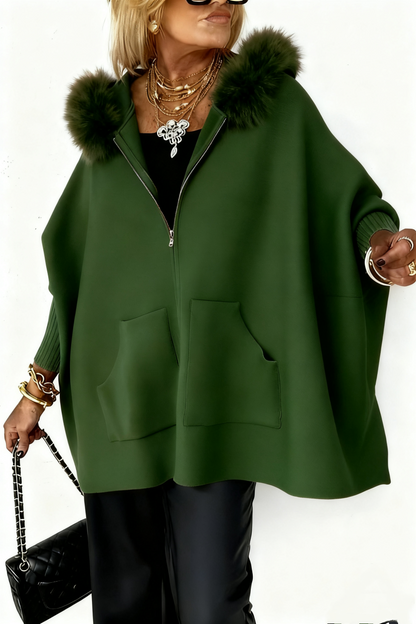 ❄️Winter Sale 50% OFF🧥Women Fur Collar Solid Color Casual Jacket