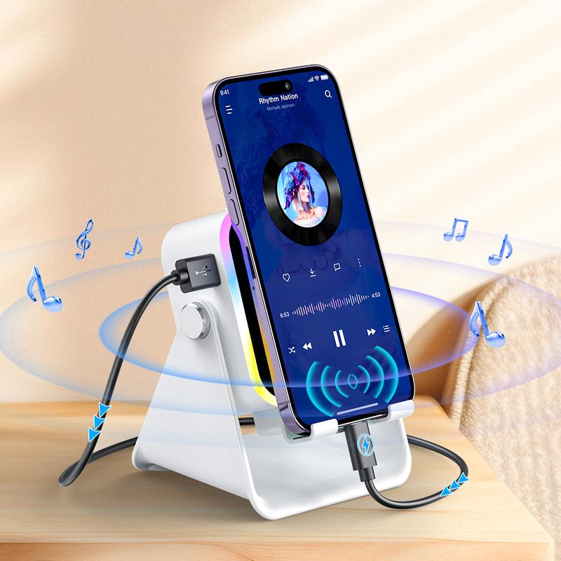 🎶Limited Sale 50% OFF📱 5-in-1 Wireless Induction Bluetooth Speaker with Adjustable Phone Stand