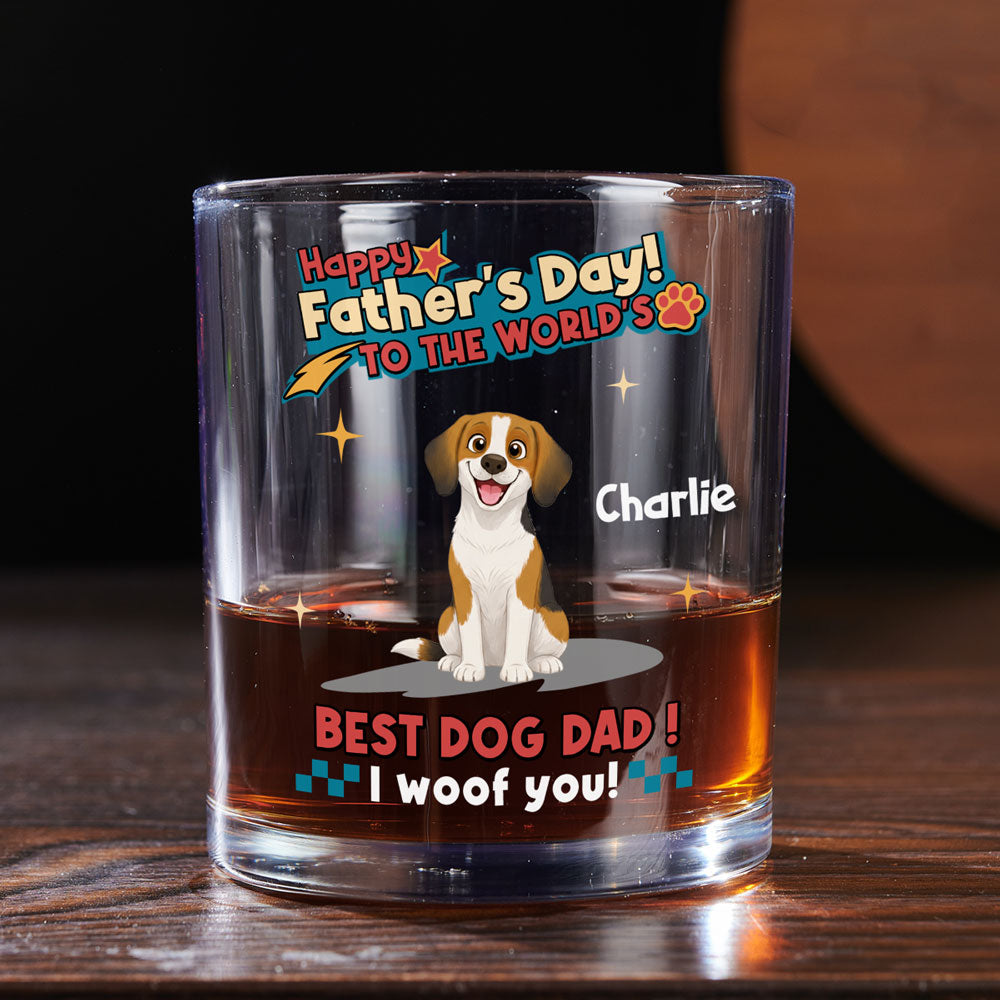 Dog Dad Forever - Personalized Whiskey Glass