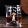 Stylized Cartoon Dog Woof Dad - Personalized Whiskey Glass