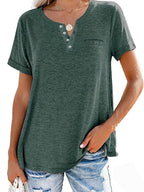 ✨BUY 2 FREE SHIPPING✨Fashion Solid Color Pocket Short Sleeve T-Shirt