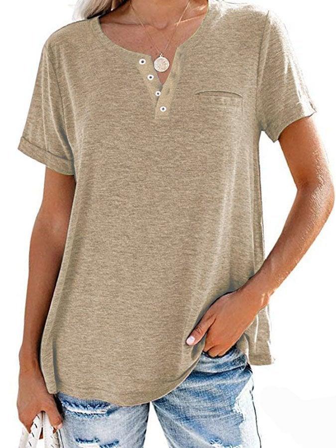 ✨BUY 2 FREE SHIPPING✨Fashion Solid Color Pocket Short Sleeve T-Shirt