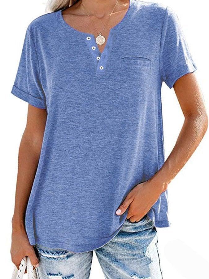 ✨BUY 2 FREE SHIPPING✨Fashion Solid Color Pocket Short Sleeve T-Shirt