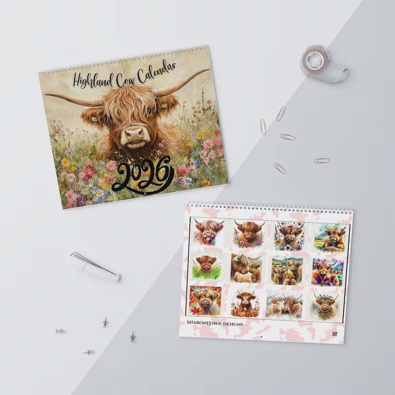 🏆Flash Sale⚡10K+ SOLD! Almost Gone-🐮Highland Cow Calendar 2026 📅