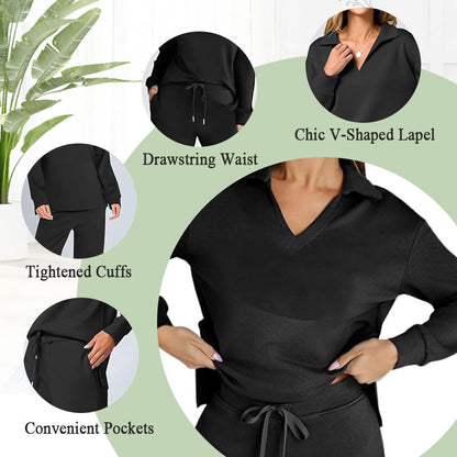 🥰Hot Sale 49% OFF💕Women's 2 Piece Sets Outfits Casual Long Sleeve Sweatsuits Sets