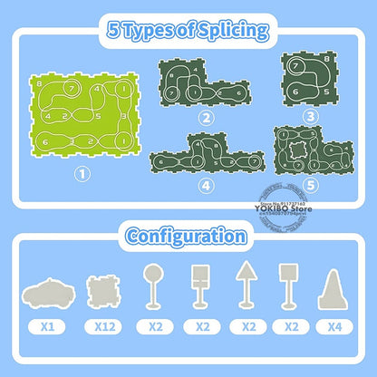 🚗Summer Hot Sales - 49% OFF🔥Children's Educational Puzzle Track Car Play Set🧩
