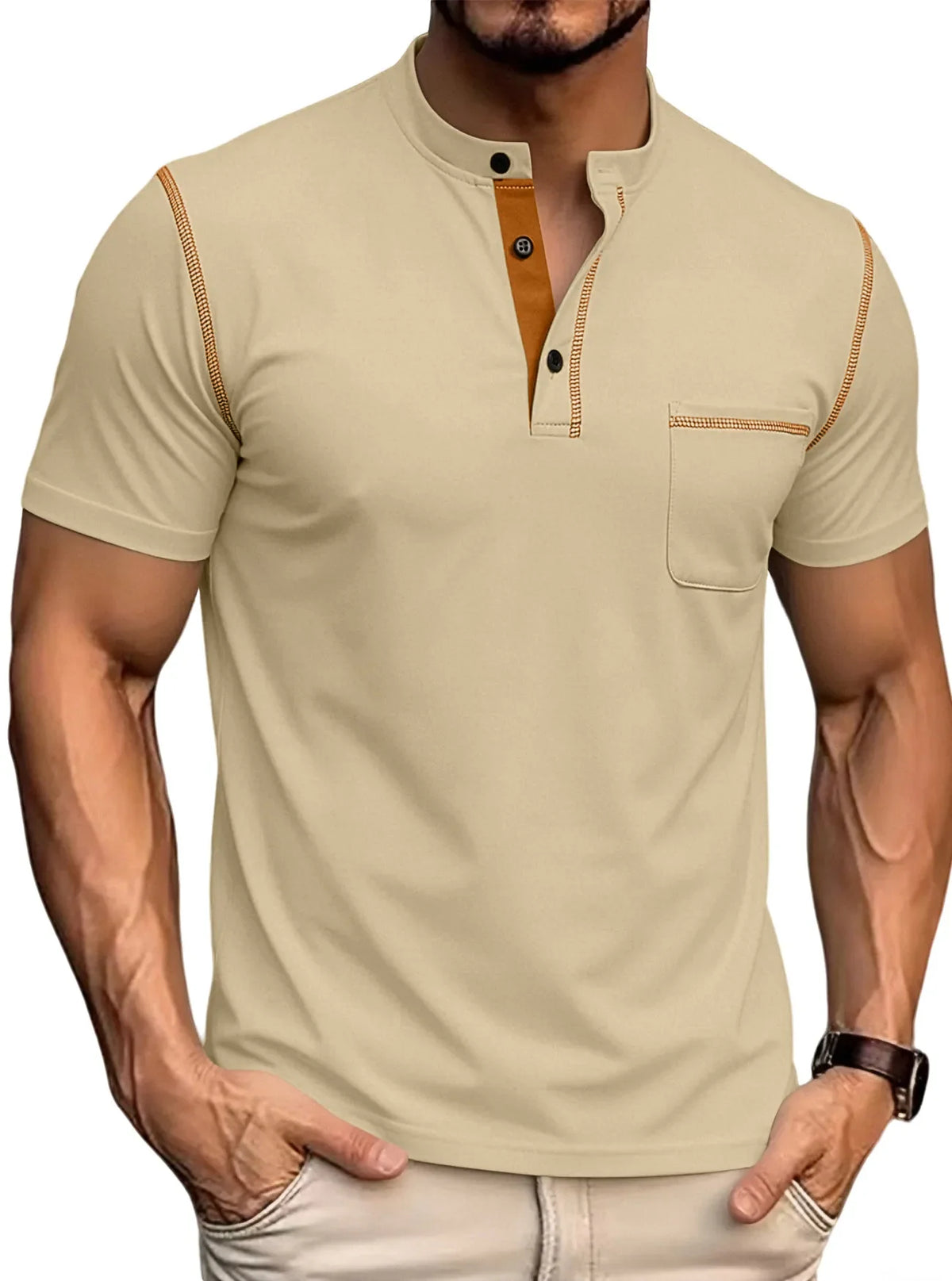 Seasonal Clearance Sale ⚡10 for Just 29.99 Men's Casual Short-Sleeve Henley Pocket T-Shirt