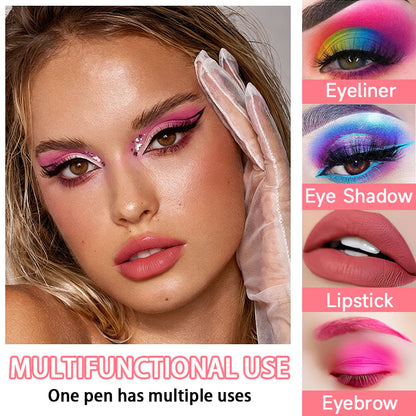 💕Limited Sale 50% OFF💧14-Pack Waterproof Colored Gel Eyeliner Pencil – Metallic & Shimmer Finishes, Smudge-Proof（Pencil sharpener color is random）