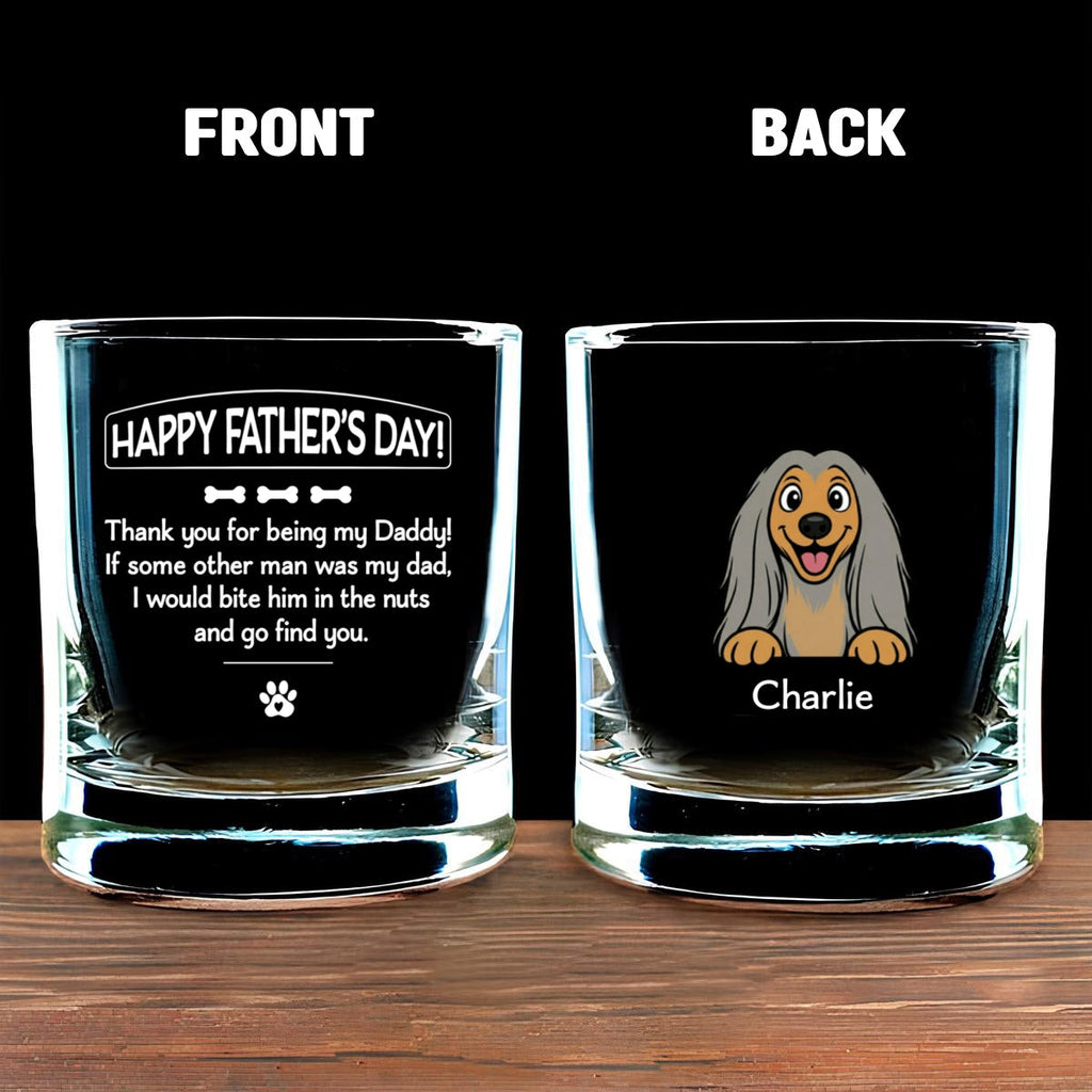 Pawsitively Lucky To Bark - Personalized Whiskey Glass