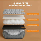 Calming Dog & Cat Bed – Fluffy Plush Washable
