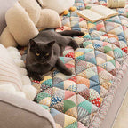 Garden Chic Cotton One-Piece Pet Friendly Protective Couch Cover