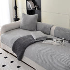 Thickened Plush Herringbone Non-slip Couch Cover