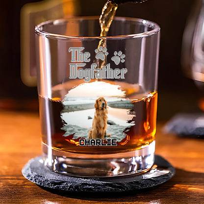 Dog Dad Boss Photo - Personalized Whiskey Glass