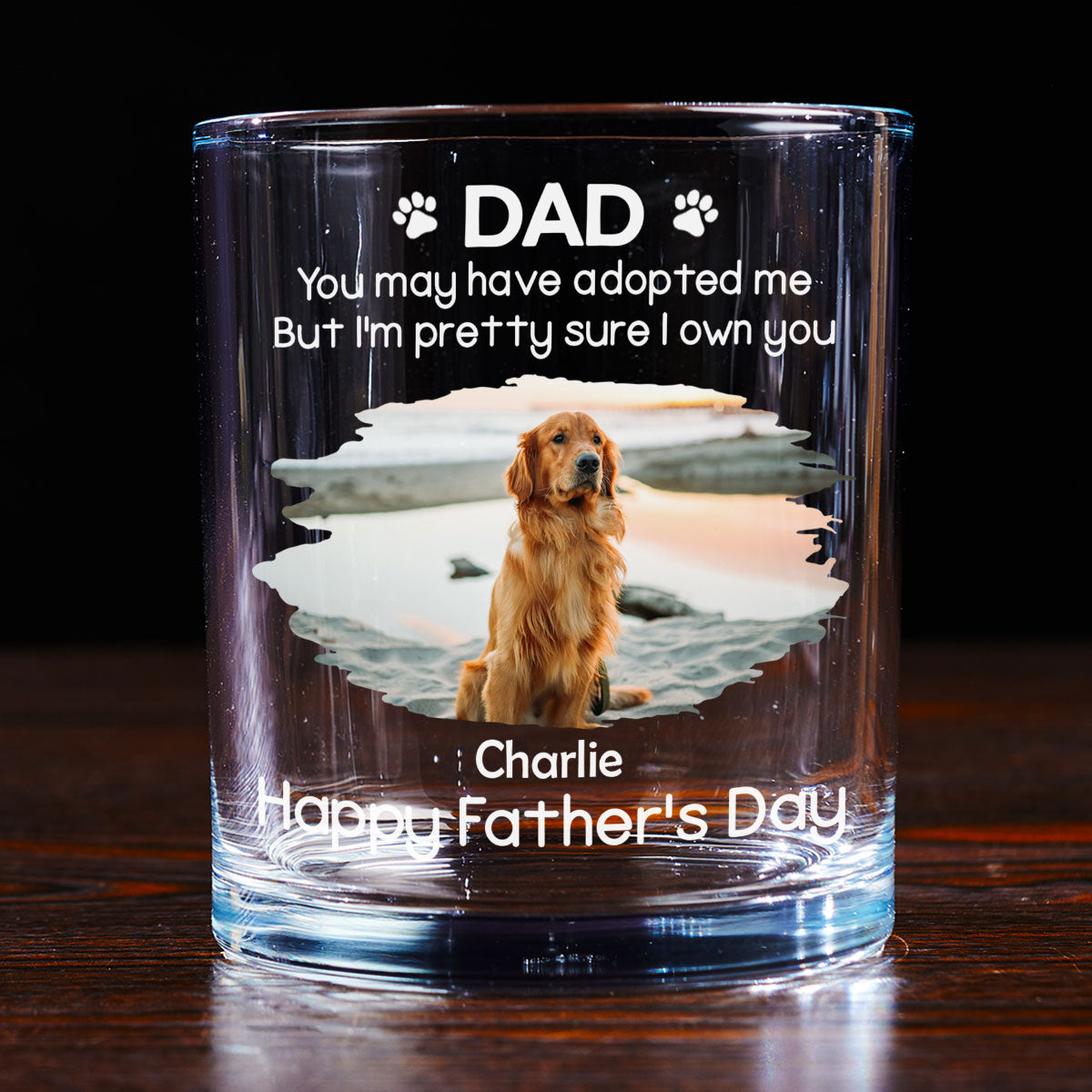 I Own You For Sure Photo Ver - Personalized Whiskey Glass