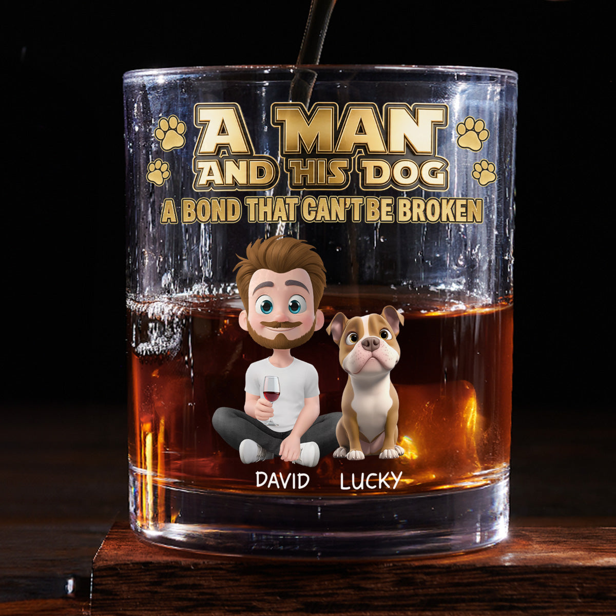 Luxury Dog Dad Drink - Personalized Whiskey Glass