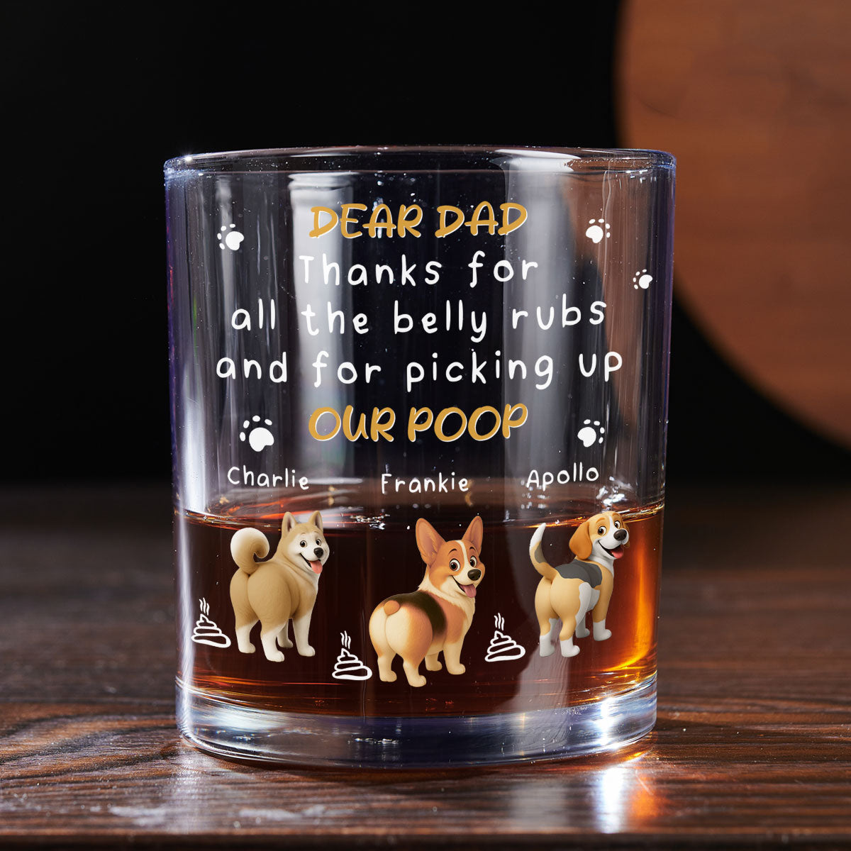 Thanks For All Dad - Personalized Whiskey Glass