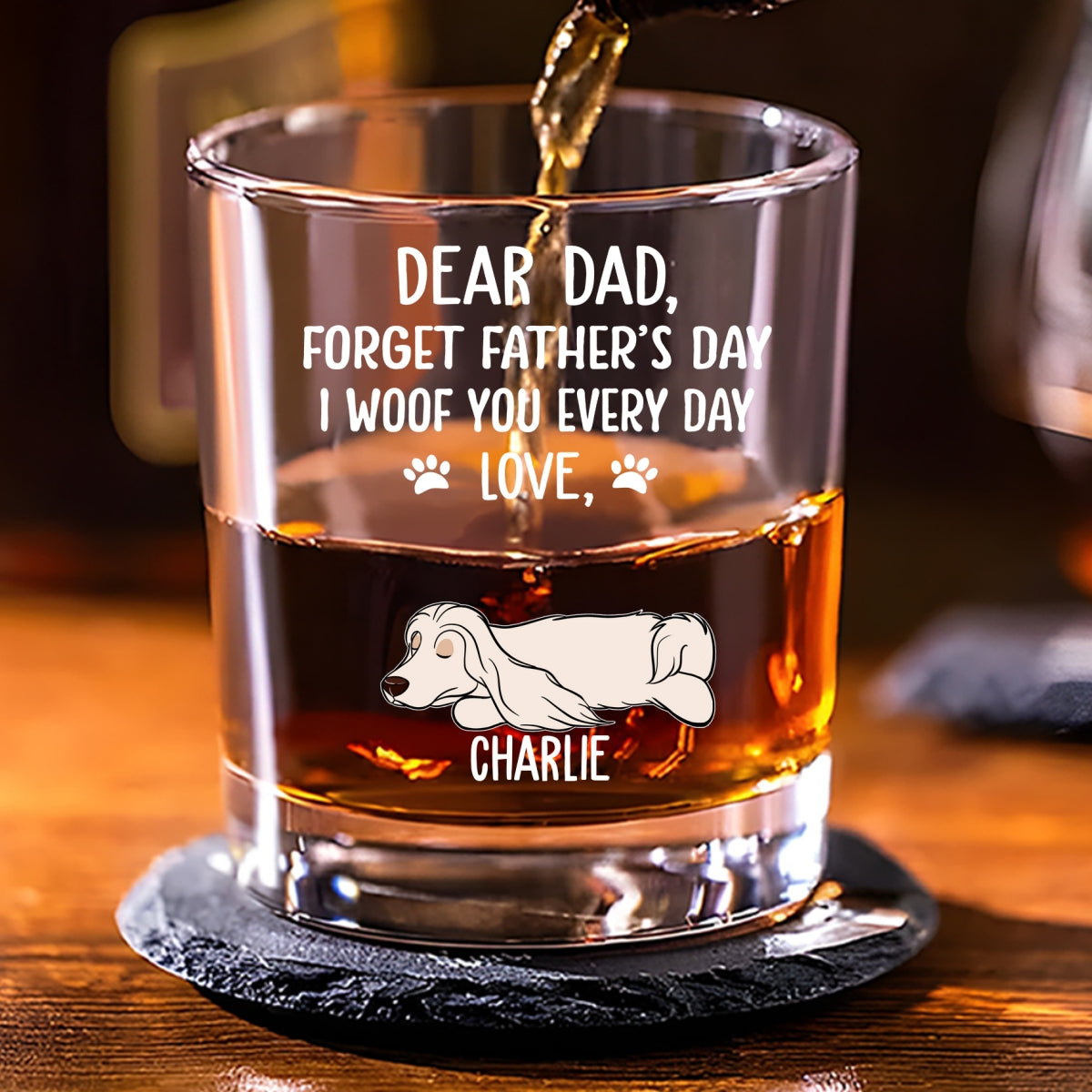 Woof You Every Day - Personalized Whiskey Glass