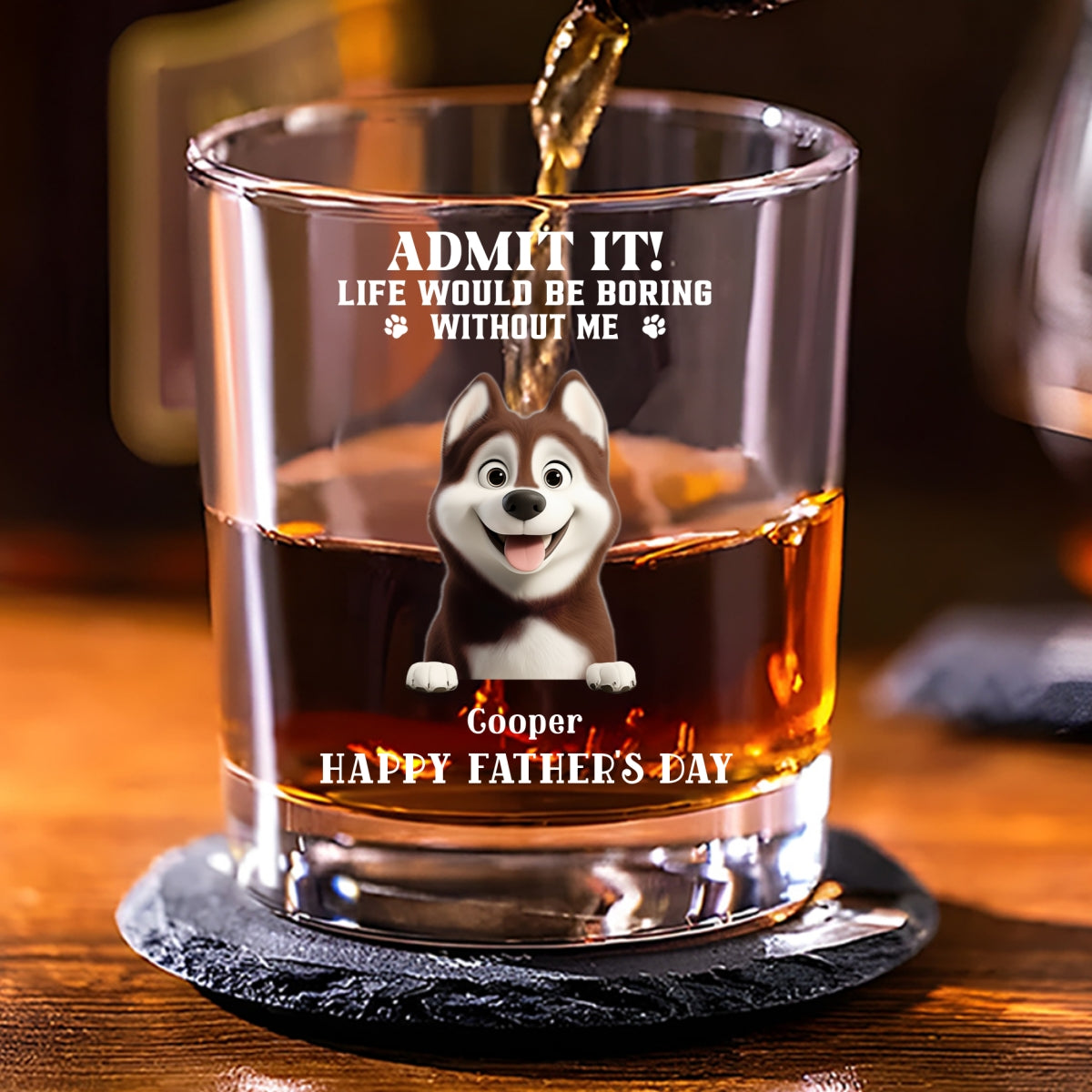 Admit It Cartoon - Personalized Whiskey Glass