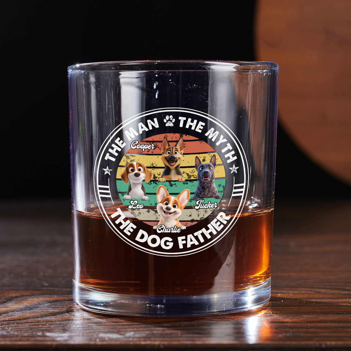 The Man The Myth - Personalized Whiskey Glass