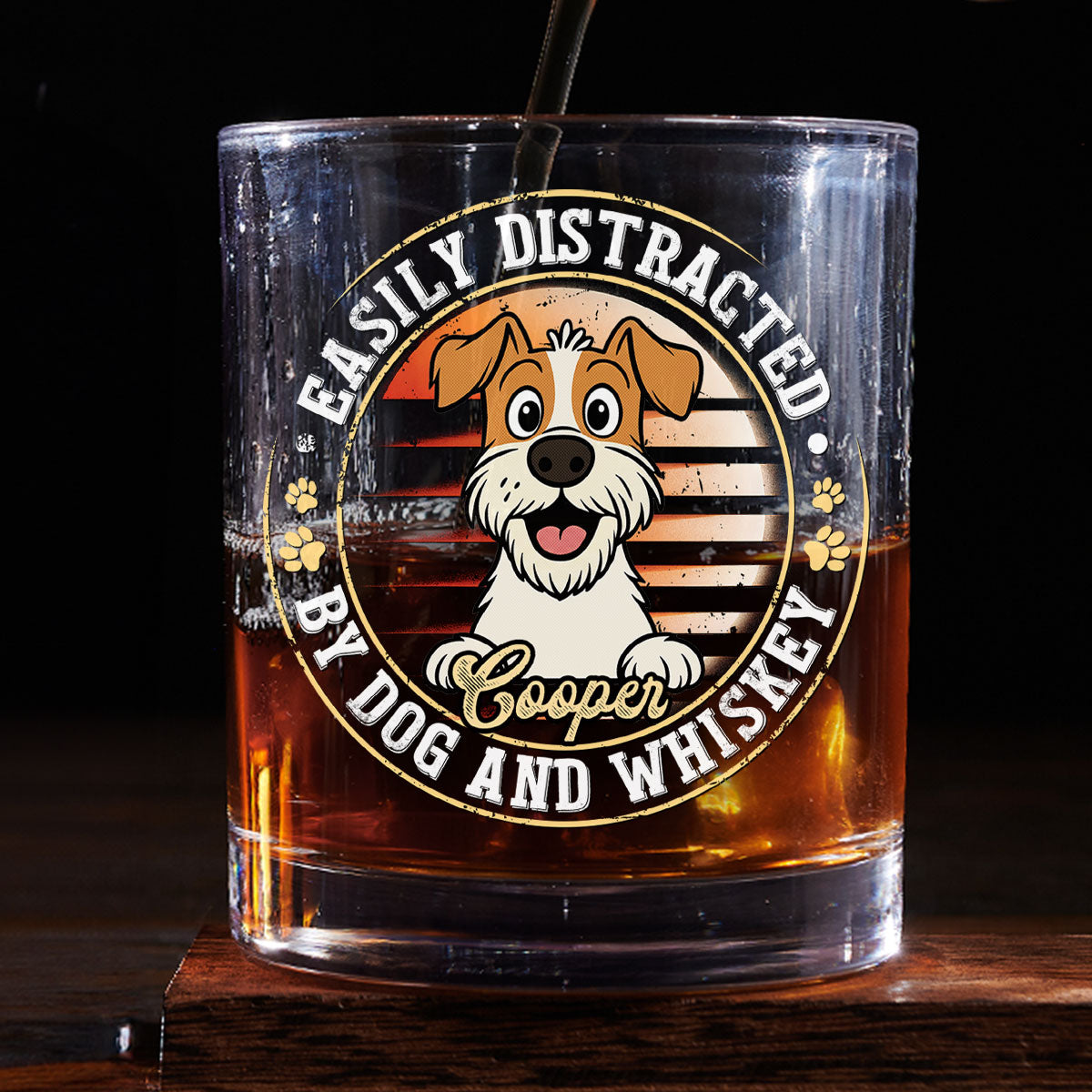 Dogs And Whiskey First - Personalized Whiskey Glass