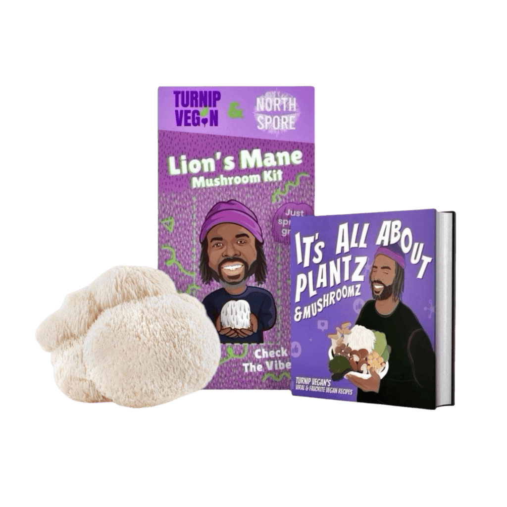 Turnip Vegan Lion's Mane Mushroom Grow Kit + Book Set