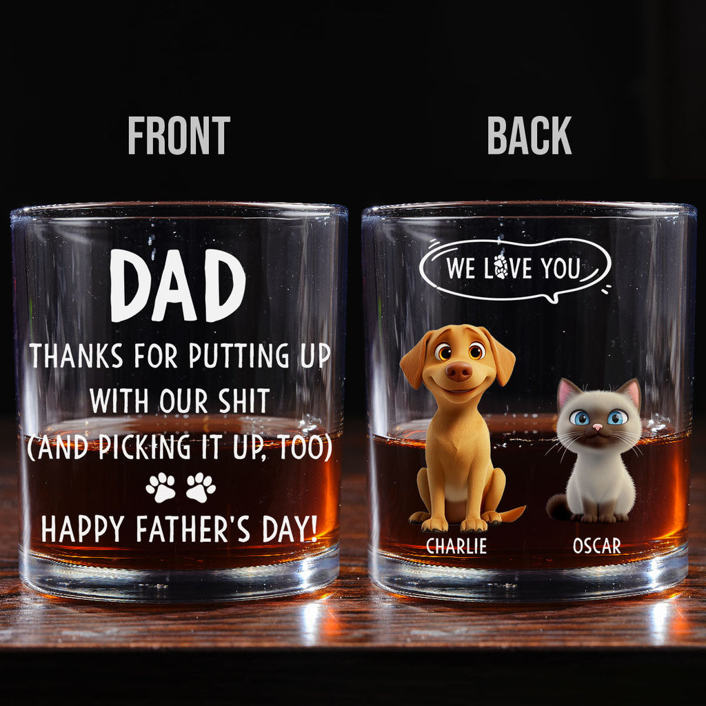 We Woof You With Love Pet Version - Personalized Whiskey Glass