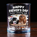 Putting Up With Funny Dad Ver Cartoon Photo - Personalized Whiskey Glass