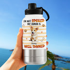 Well Trained Photo - Personalized 30oz Water Bottle With Pet Bowl