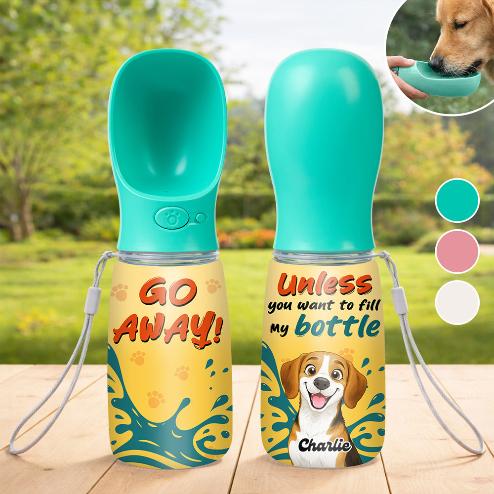 Go Away - Personalized Pet Water Bottle With Drinking Feeder
