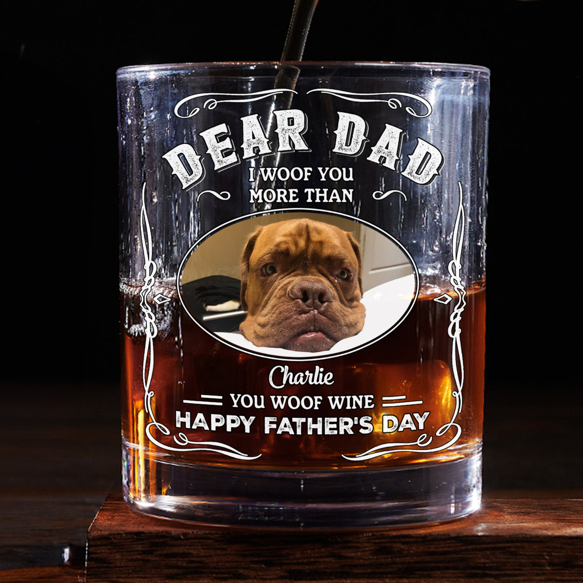 More Than You Woof Wine Photo - Personalized Whiskey Glass