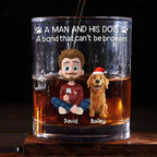 A Man And His Dog Christmas - Personalized Whiskey Glass