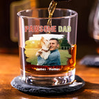 Pawsome Dad Photo - Personalized Whiskey Glass
