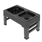 Raised Pet Feeder with No-Spill Slow Feeder Bowl