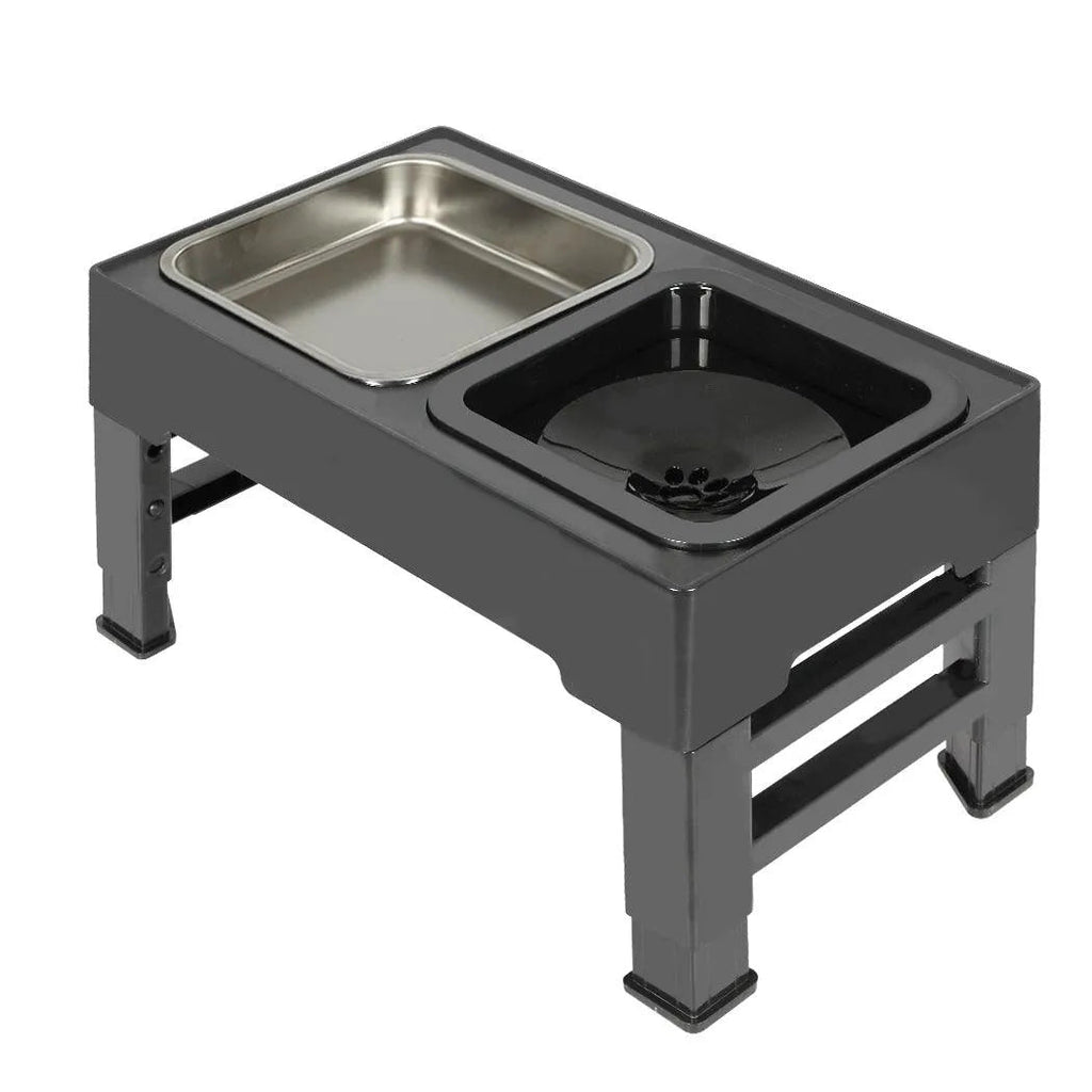 Elevated Pet Feeder with Steel Non-Slip Bowl