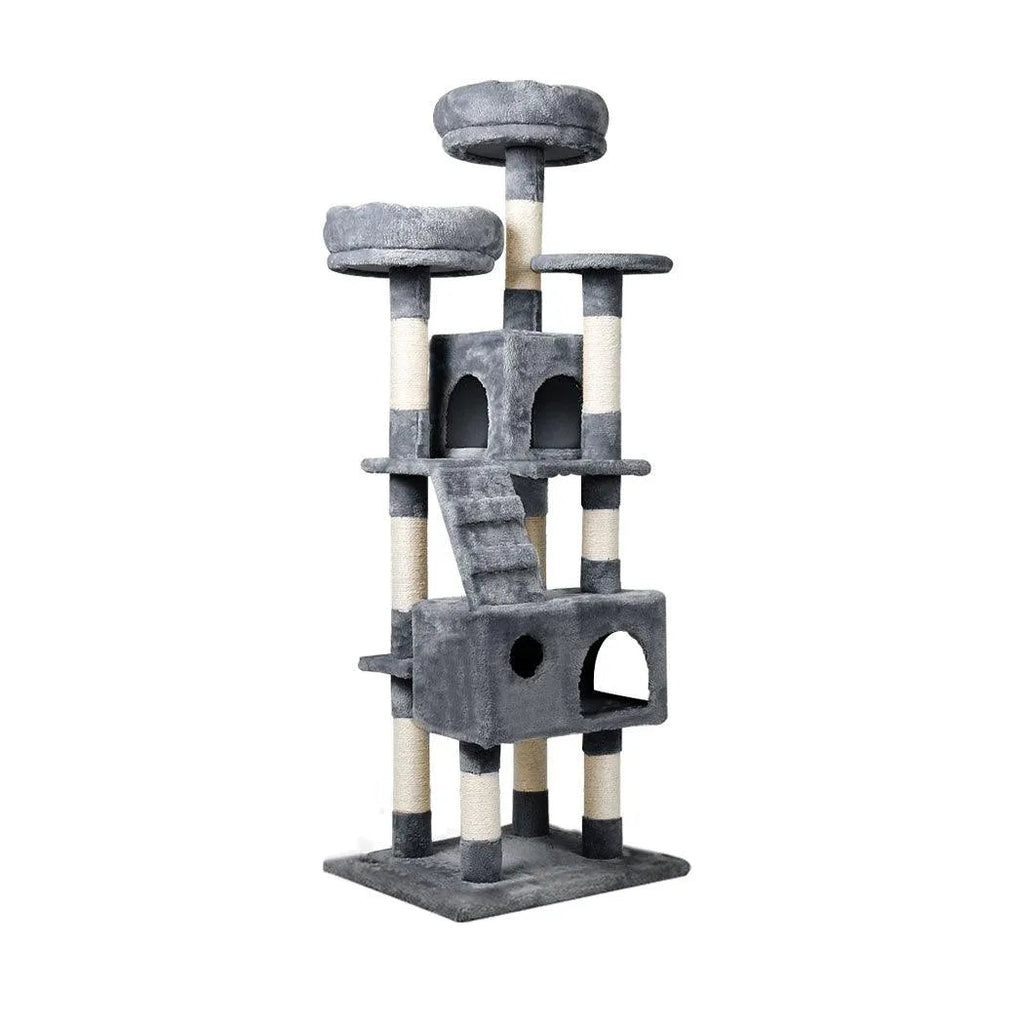 Cat Scratching Post Tower House Grey 141cm