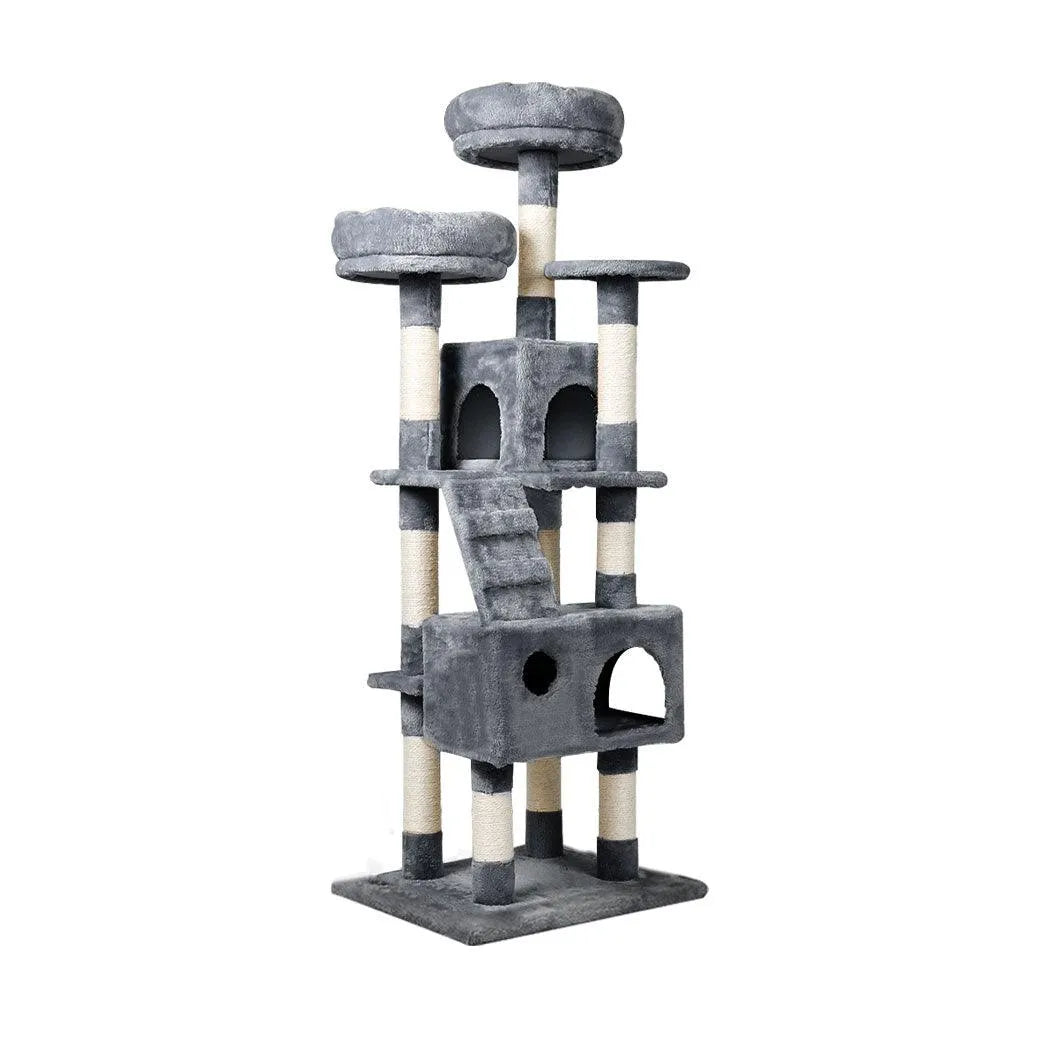Cat Scratching Post Tower House Grey 141cm