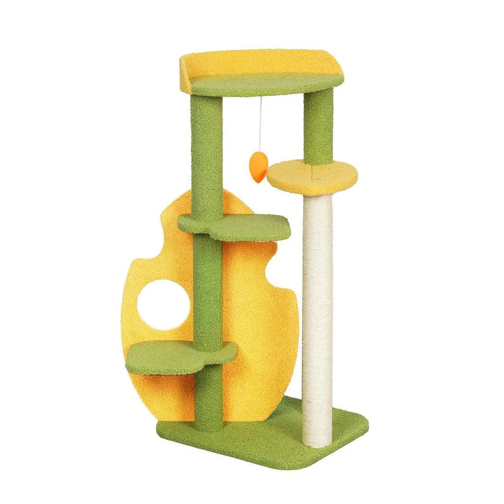 Cat Tree Two-Levels - Green 100cm