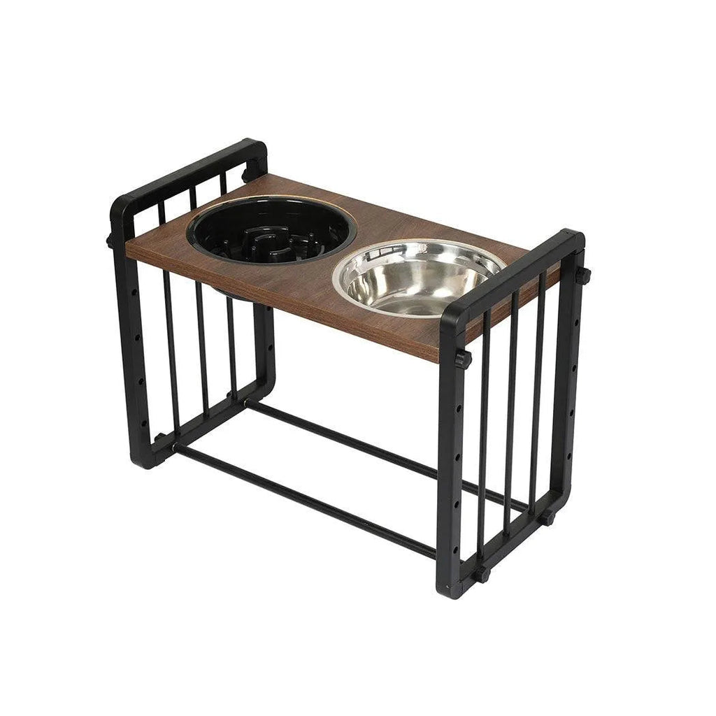 Adjustable Height Pet Feeder Elevated Dual Raised Bowl