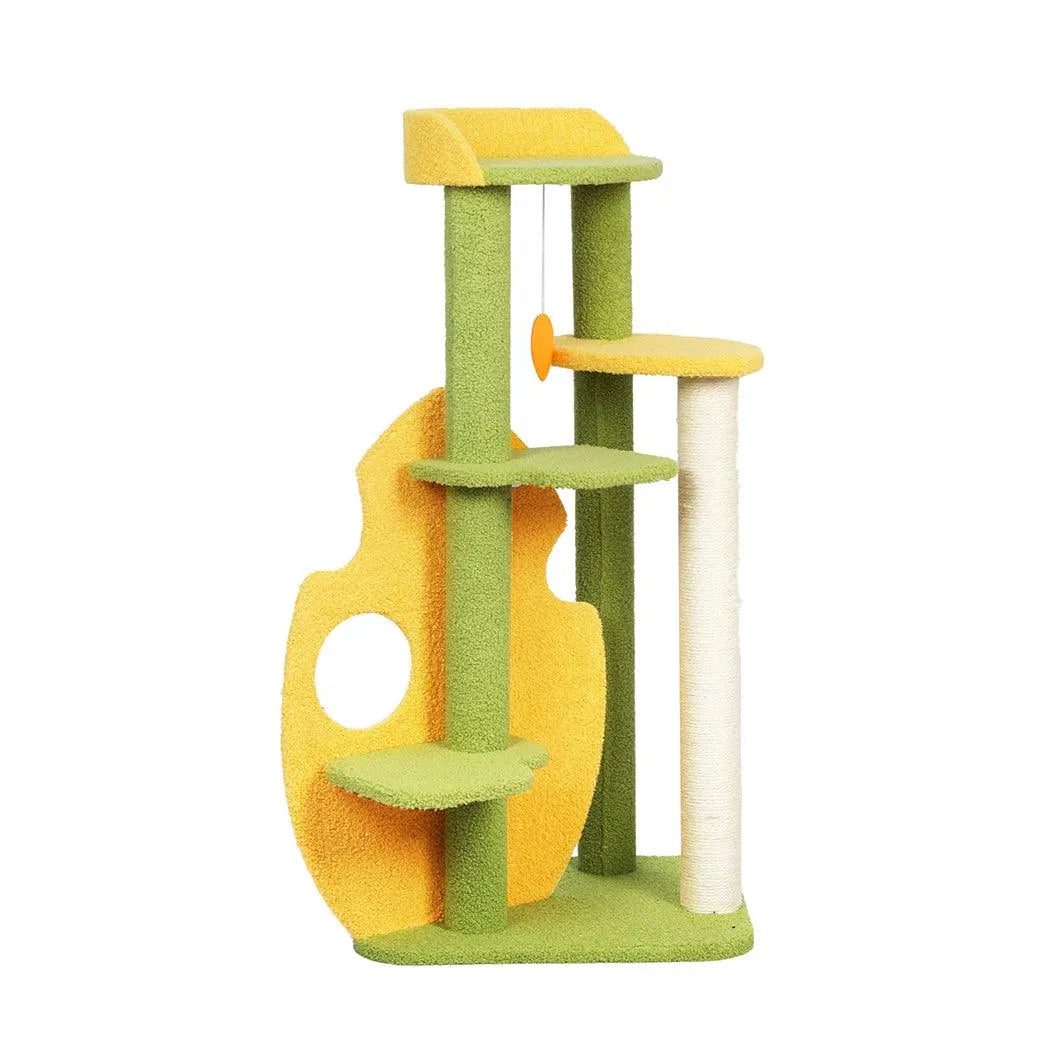 Cat Tree Two-Levels - Green 100cm