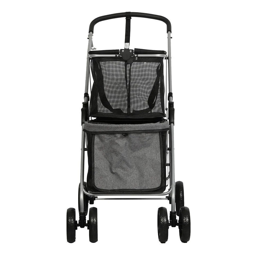 Pet Stroller 2-Tier Pram Dog Cat Carrier Foldable Large 4 Wheels Shopping