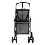 Pet Stroller 2-Tier Pram Dog Cat Carrier Foldable Large 4 Wheels Shopping