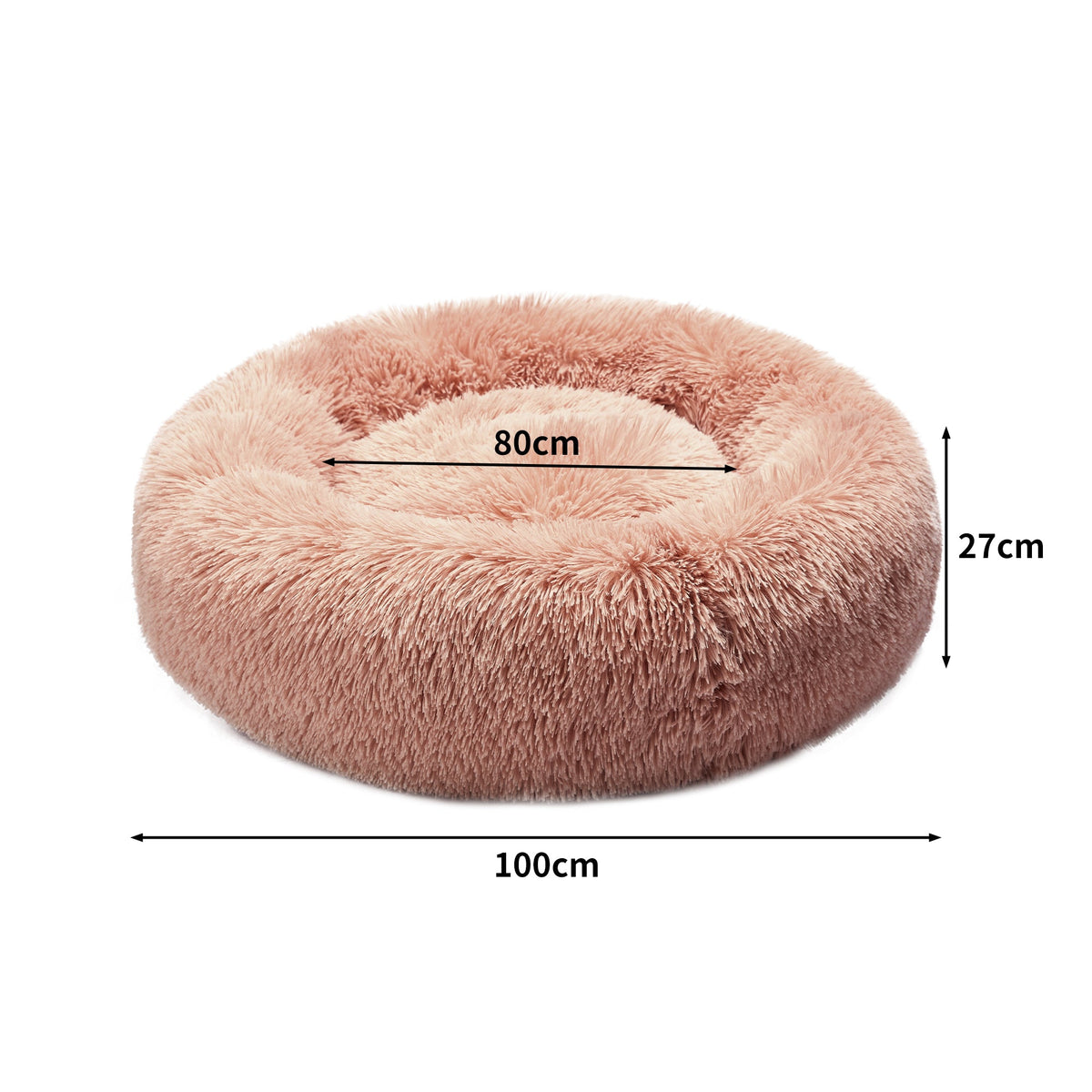 Pet Bed Cat Dog Donut Nest Calming Kennel Cave Deep Sleeping Pink XXL