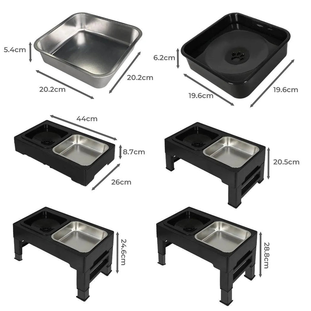 Elevated Pet Feeder with Steel Non-Slip Bowl