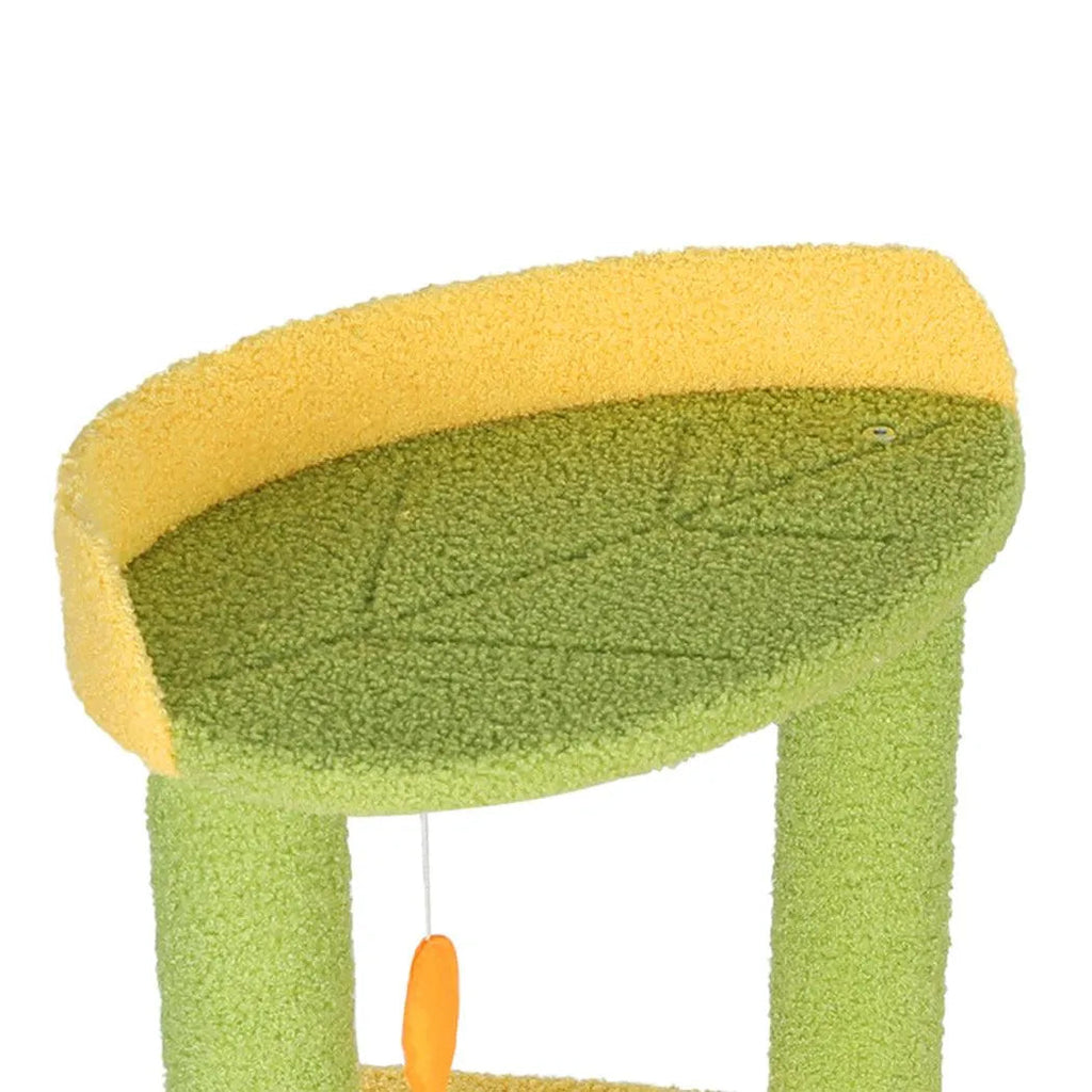 Cat Tree Two-Levels - Green 100cm